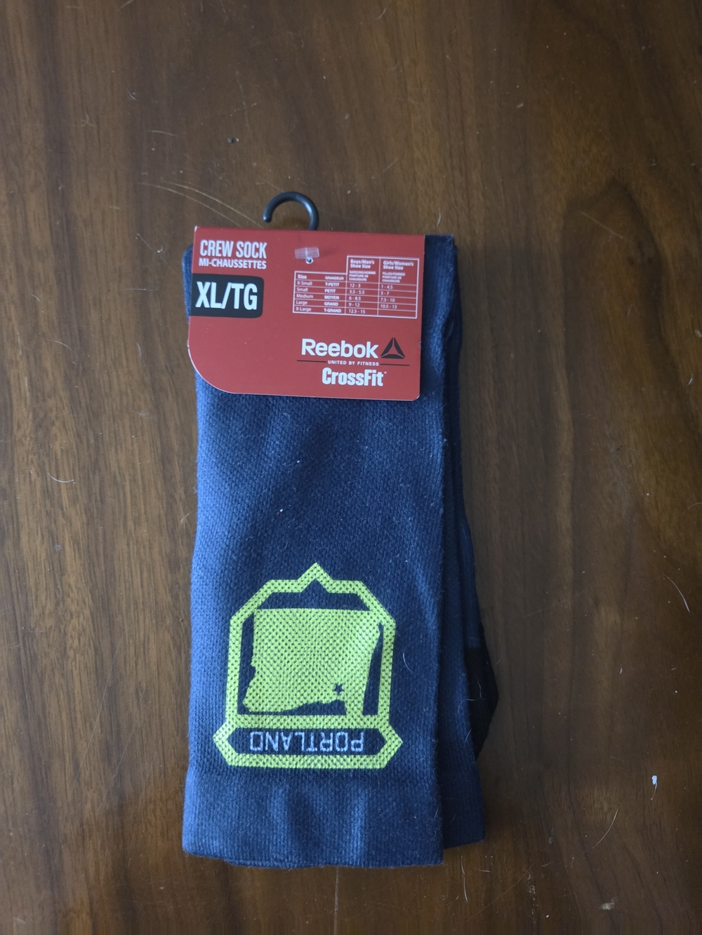 Men's Portland Trailblazers Crew Socks in Navy with Lime Accent